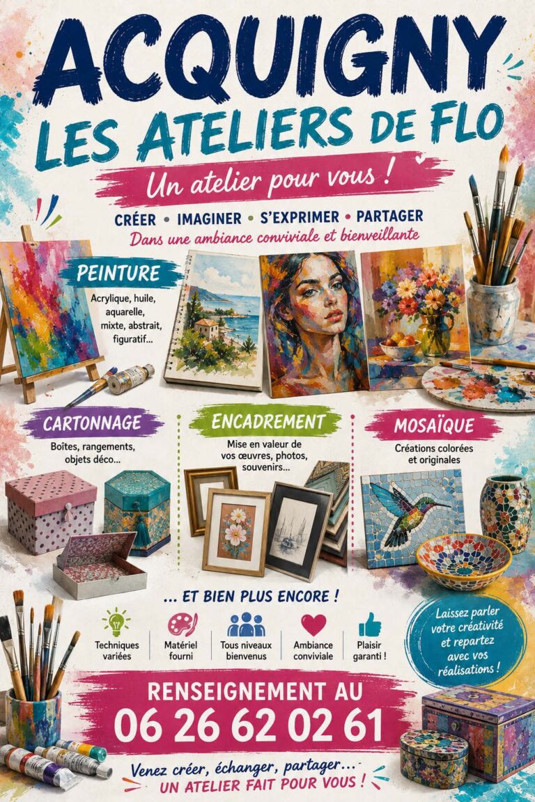 ATELIER DE FLO - PEINTURE - CARTONNAGE - MOSAIQUE- ENCADREMENT ACQUIGNY