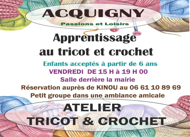 ATELIER DE TRICOT ET CROCHET A ACQUIGNY