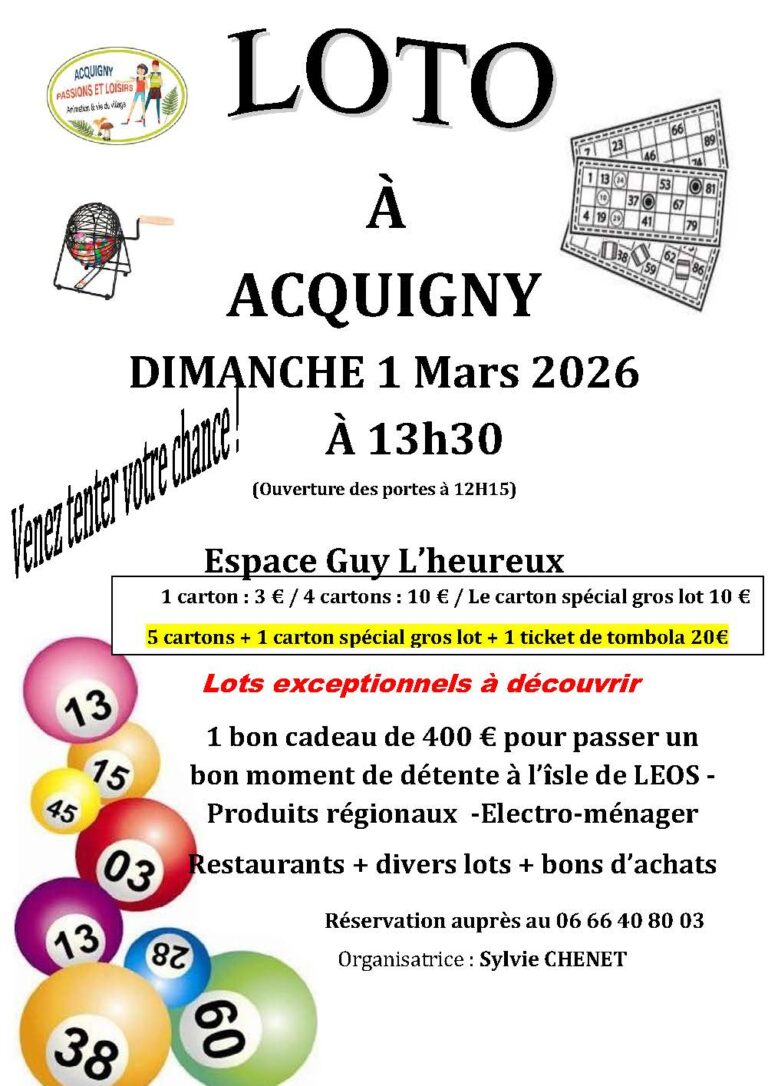 LOTO DES TRES BEAUX LOTS ACQUIGNY